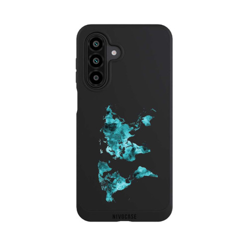 Samsung Galaxy A17 5G NIVOpure Weltkarte Blaugrün Transparent