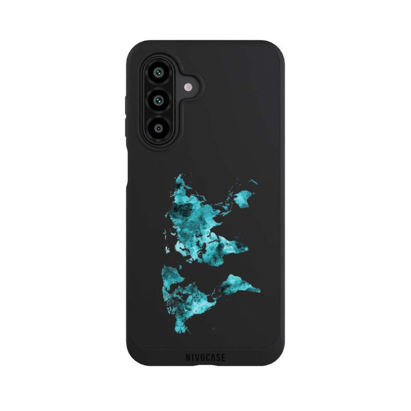 Galaxy A17 5G NIVOpure Carte du monde Teal Transparent