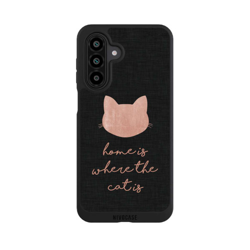 Samsung Galaxy A17 5G NIVOpure Home Is Where The Cat Is - Rosa auf Schwarz 