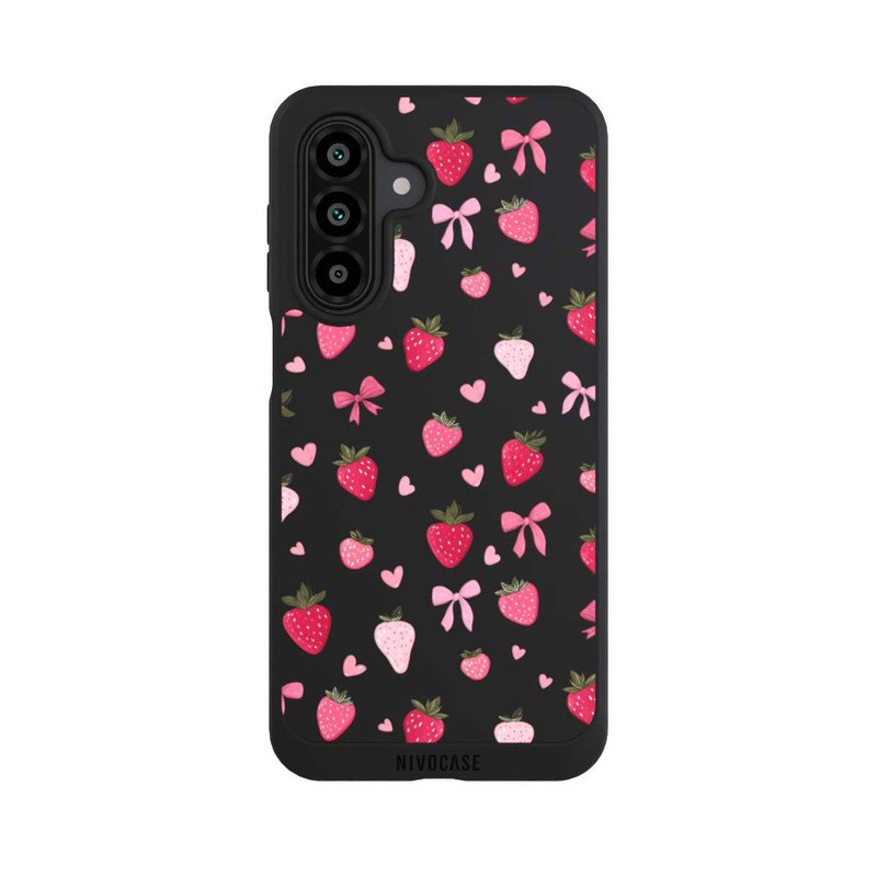 Galaxy A17 5G NIVOpure Strawberry Ribbon Pattern Pink Transparent