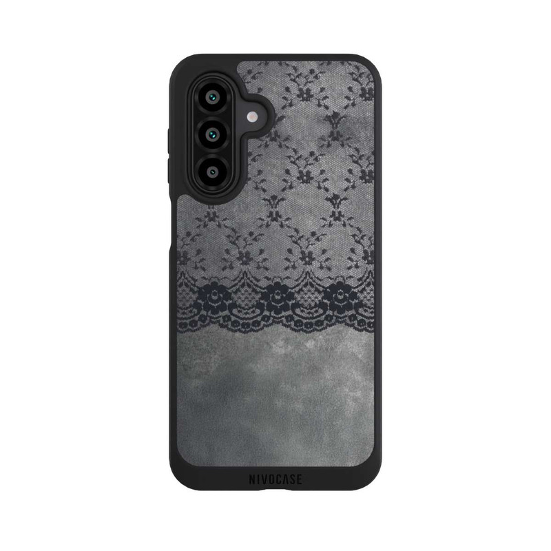 Galaxy A17 5G NIVOpure Motif de Dentelle Noire sur fond gris