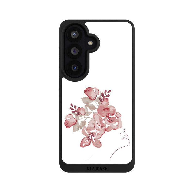 Galaxy S26 NIVOpure Line Art Fleurs de visage de femme