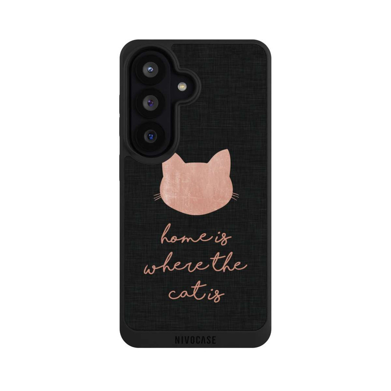 Galaxy S26 NIVOpure Home Is Where The Cat Is - Pink on Black 