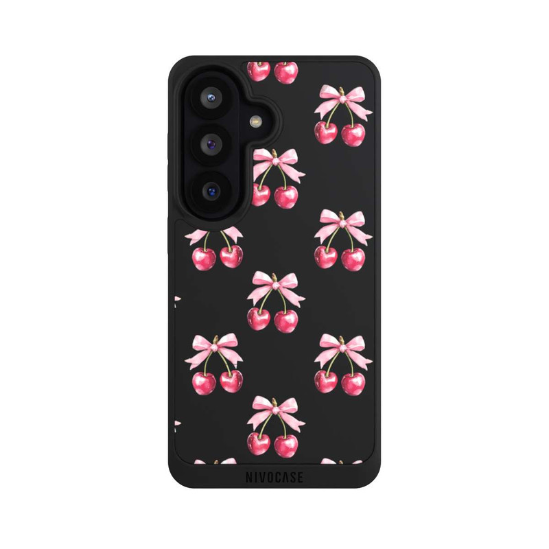 Galaxy S26 NIVOpure Motif Nœud Cerise transparent avec IA