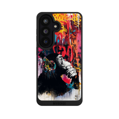 Samsung Galaxy S26 NIVOpure Affe Stereo Kopfhörer Graffiti Street Art Blau