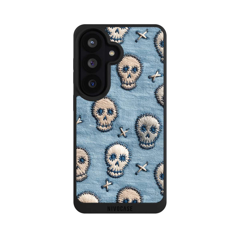 Galaxy S26 NIVOpure Skulls on Jeans Pattern