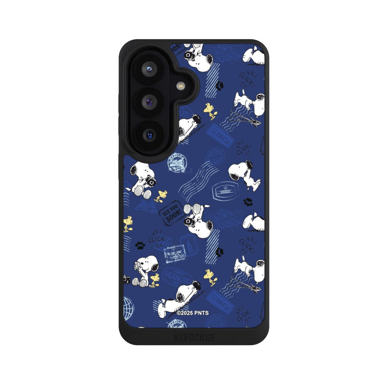 Galaxy S26 NIVOpure Peanuts Travel Stamps Pattern Blue
