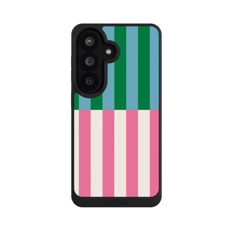 Galaxy S26 NIVOpure Stripe Pattern Green Pink
