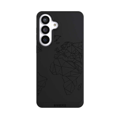Samsung Galaxy S26+ NIVOpure Polygon Weltkarte Schwarz ohne Hintergrund
