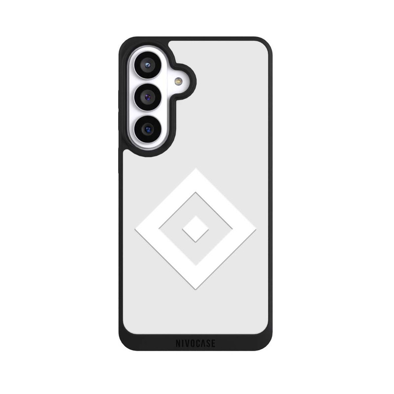 Galaxy S26+ NIVOpure Logo en forme de losange sur fond gris HSV