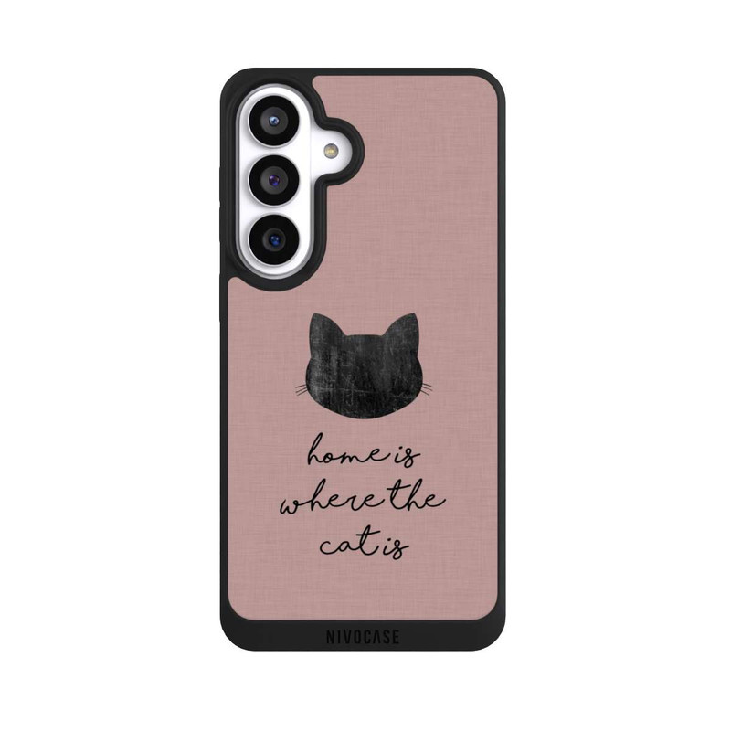 Galaxy S26+ NIVOpure Home Is Where The Cat Is - Black on Pink