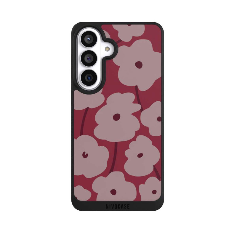 Galaxy S26+ NIVOpure Minimalistische Blumen Bordeaux