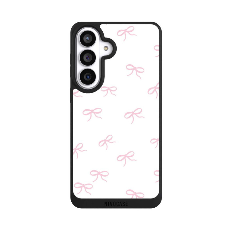 Galaxy S26+ NIVOpure Bows Pink White Pattern Ribbons
