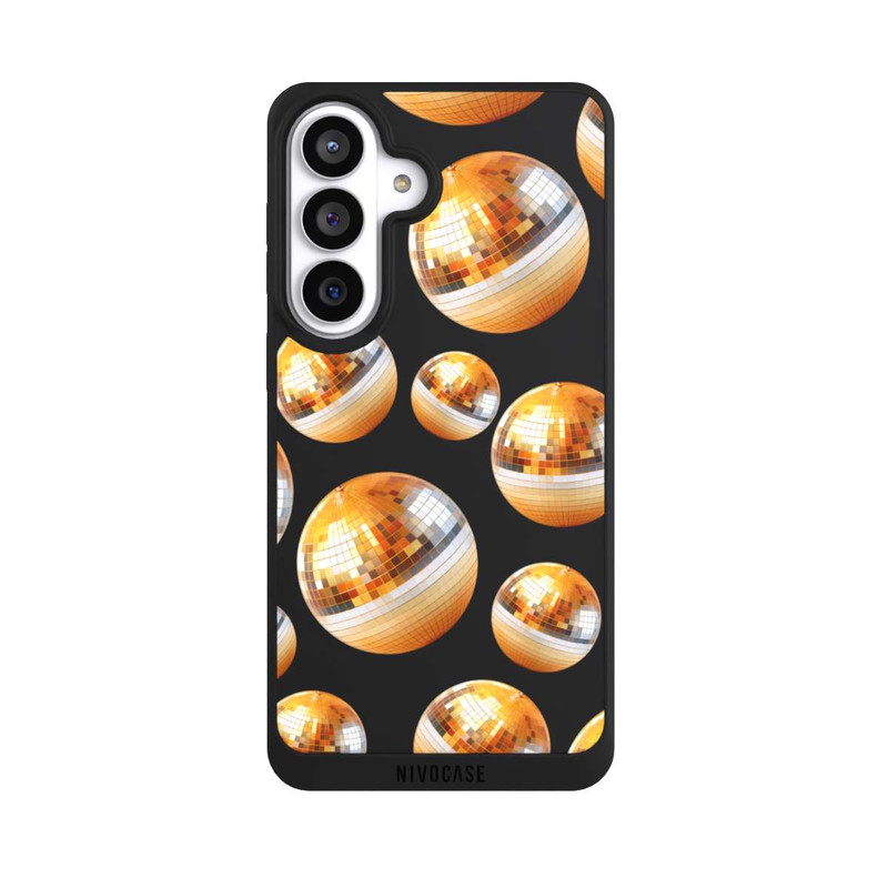 Galaxy S26+ NIVOpure Discokugel Party Gold Orange Transparent mit KI