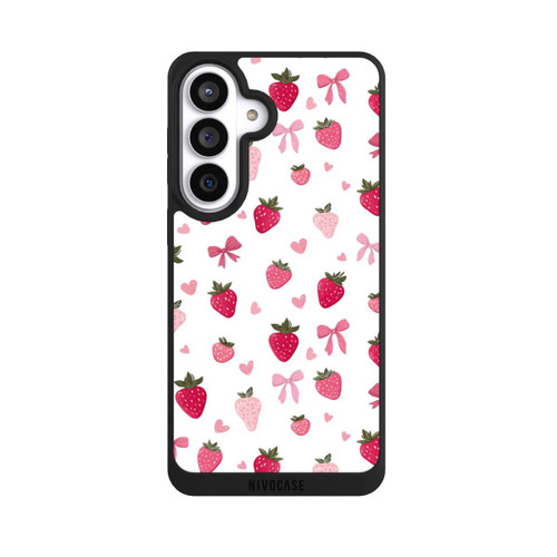 Samsung Galaxy S26+ NIVOpure Erdbeer Herz Schleifen Muster Pink