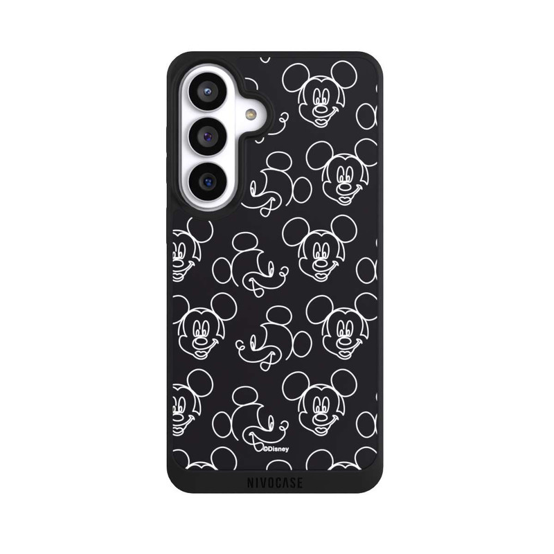 Galaxy S26+ NIVOpure Disney Mickey Faces Black Line Art Pattern