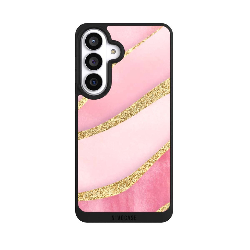 Galaxy S26+ NIVOpure Pink Marble Goldprint Stripes