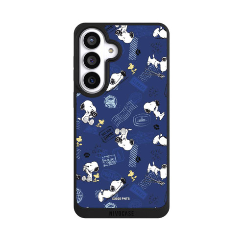 Samsung Galaxy S26+ NIVOpure Peanuts Travel Stamps Pattern Blue