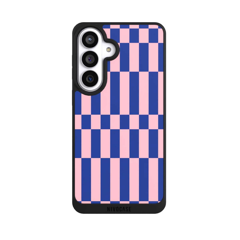 Galaxy S26+ NIVOpure Checked Abstract Bold Electric Blue and Pink Color Block