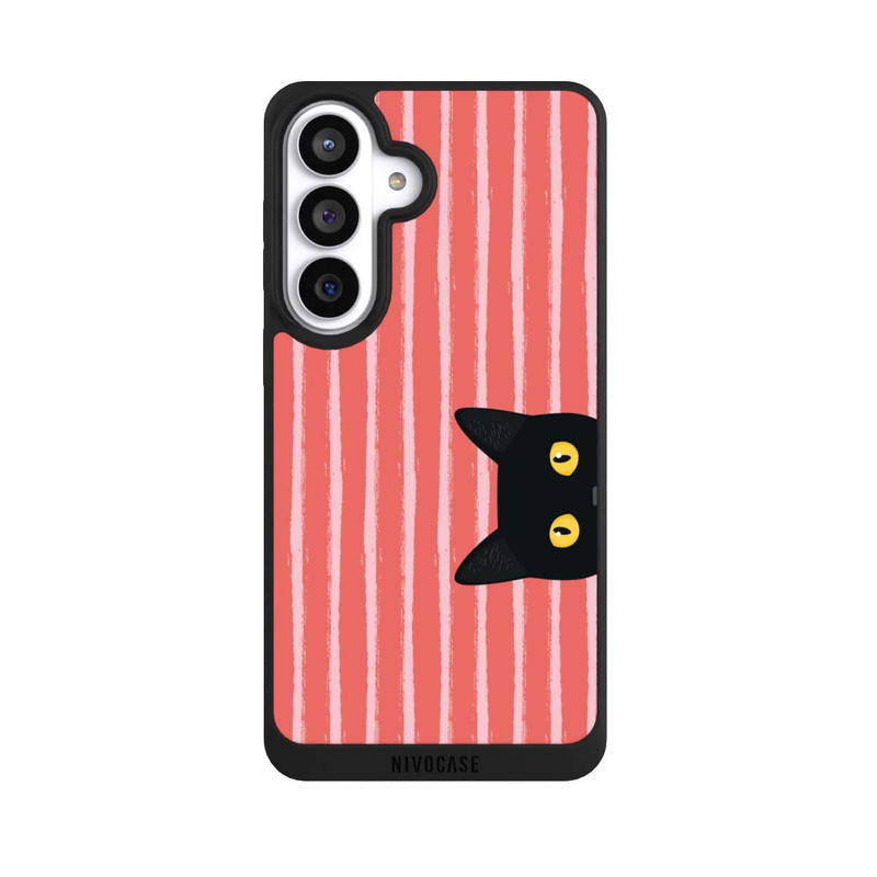 Galaxy S26+ NIVOpure Black Cat on Orange Stripes