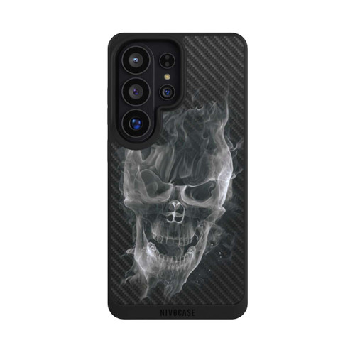 Samsung Galaxy S26 Ultra NIVOpure rauchender Totenkopf Carbon