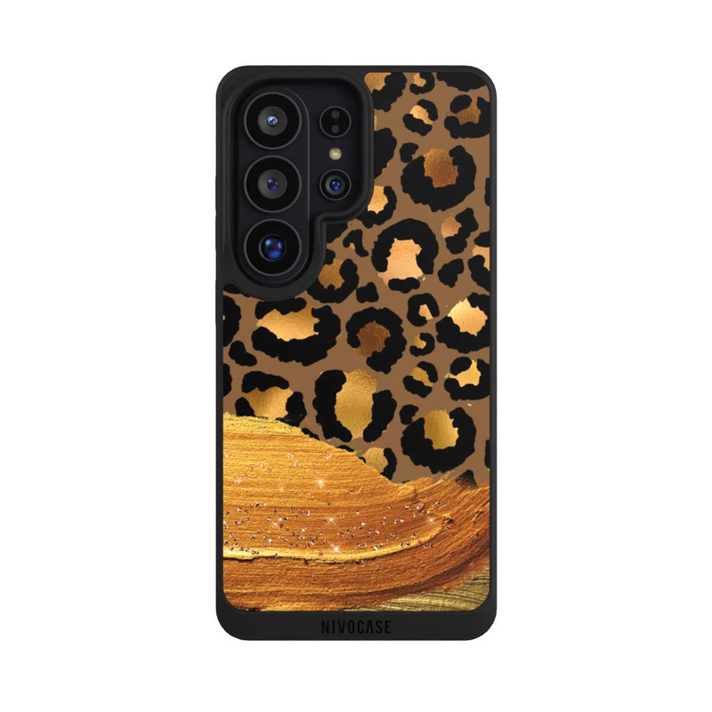 Galaxy S26 Ultra NIVOpure Dunkelgoldener Leoparden Glitzerlook