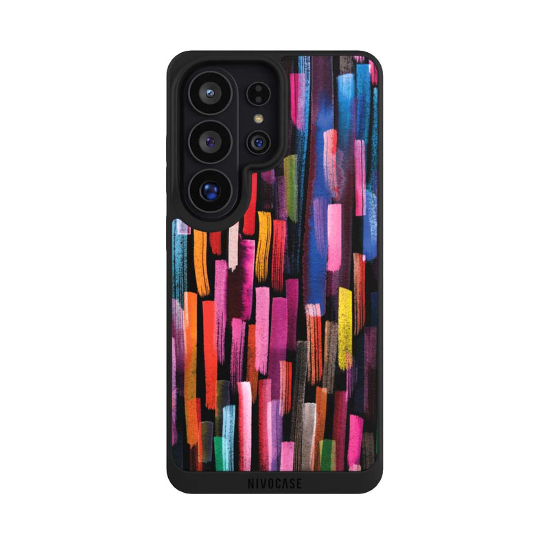 Galaxy S26 Ultra NIVOpure Bunte Pinselstriche schwarz