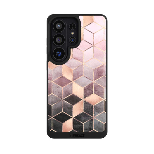 Samsung Galaxy S26 Ultra NIVOpure Pink Grey Gradient Cubes Print