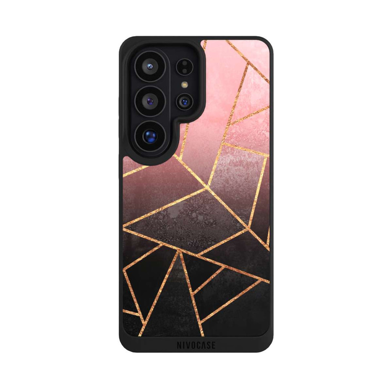 Galaxy S26 Ultra NIVOpure Pinker und Schwarzer Stein Gold Druck