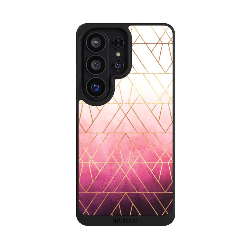 Galaxy S26 Ultra NIVOpure Pink Ombre Dreiecke Golddruck