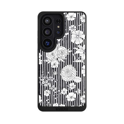 Samsung Galaxy S26 Ultra NIVOpure Flowers and Stripes Black and White