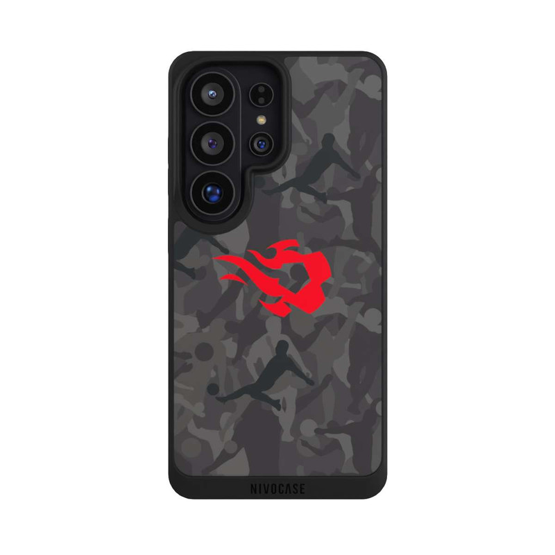 Galaxy S26 Ultra NIVOpure Belgian Red Flames Camouflage Grey