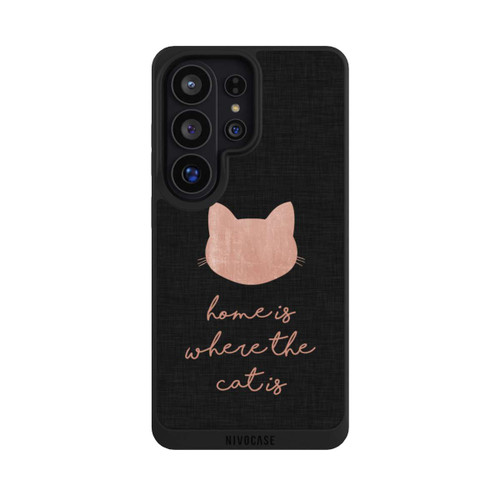 Samsung Galaxy S26 Ultra NIVOpure Home Is Where The Cat Is - Pink on Black 