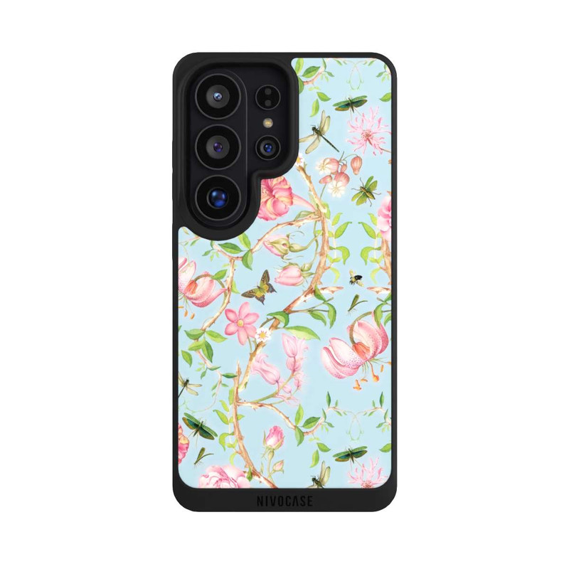 Galaxy S26 Ultra NIVOpure Vintage botanische Blumen in blau
