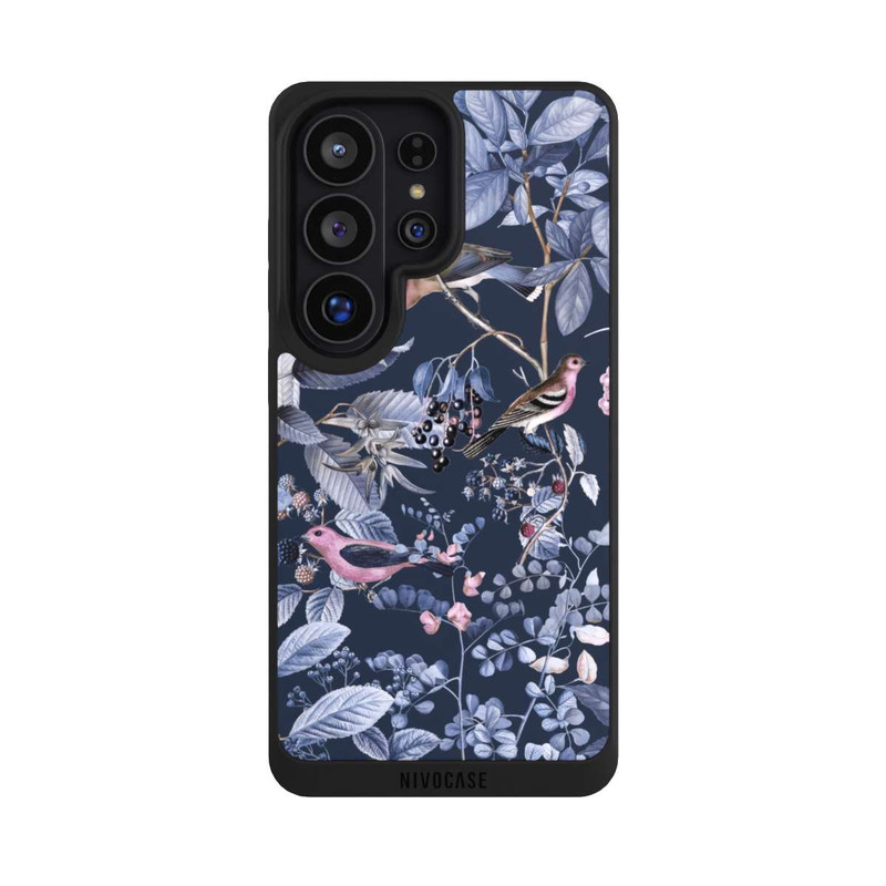 Galaxy S26 Ultra NIVOpure Vögel und Beeren blau