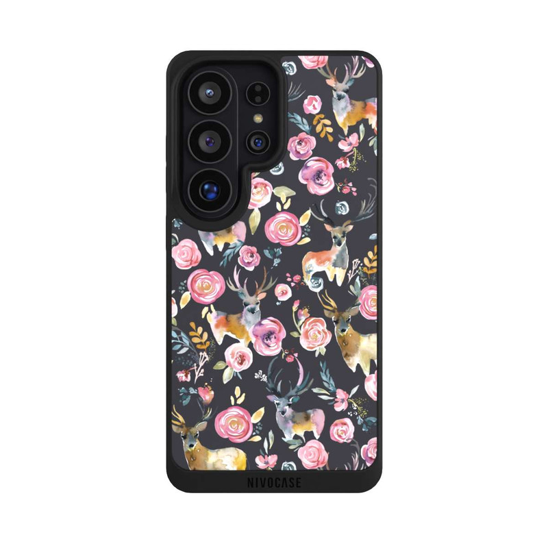 Galaxy S26 Ultra NIVOpure Hirsche und Blumen Anthrazit