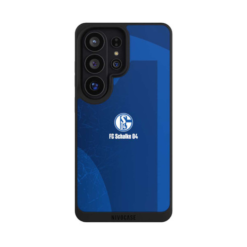 Samsung Galaxy S26 Ultra NIVOpure Schalke 04 Blauer Hintergrund Mit Logo