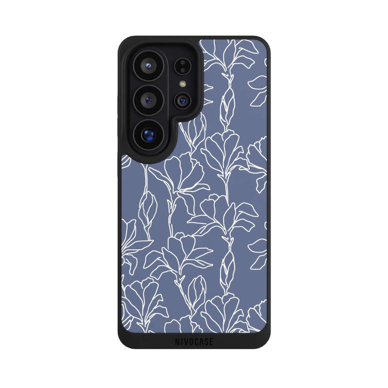 Galaxy S26 Ultra NIVOpure Flower Silhouettes on Blue