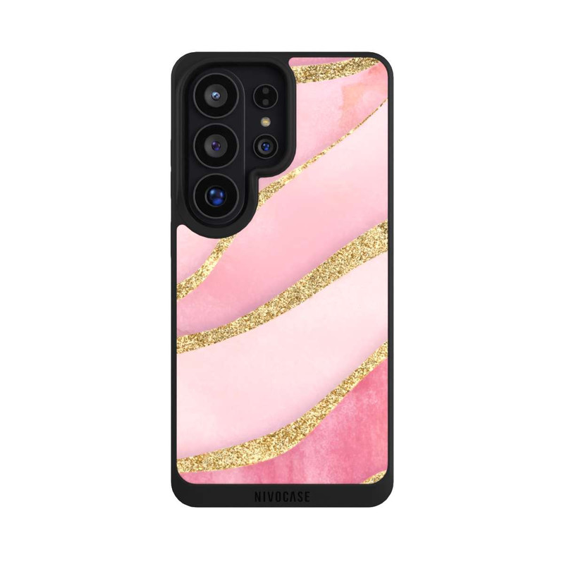 Galaxy S26 Ultra NIVOpure Pink Marble Goldprint Stripes