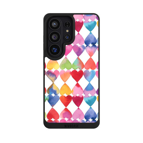 Samsung Galaxy S26 Ultra NIVOpure Colorful Watercolor Hearts Pattern
