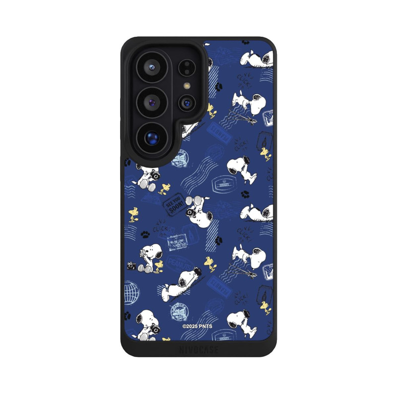 Galaxy S26 Ultra NIVOpure Peanuts Travel Stamps Pattern Blue
