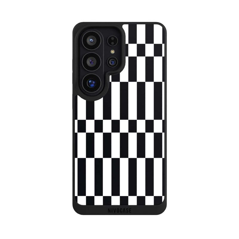 Galaxy S26 Ultra NIVOpure Checked Abstract Bold Black and White Color Block