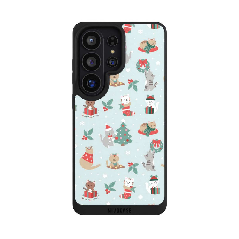 Galaxy S26 Ultra NIVOpure festliche Katzen im Winterwunderland
