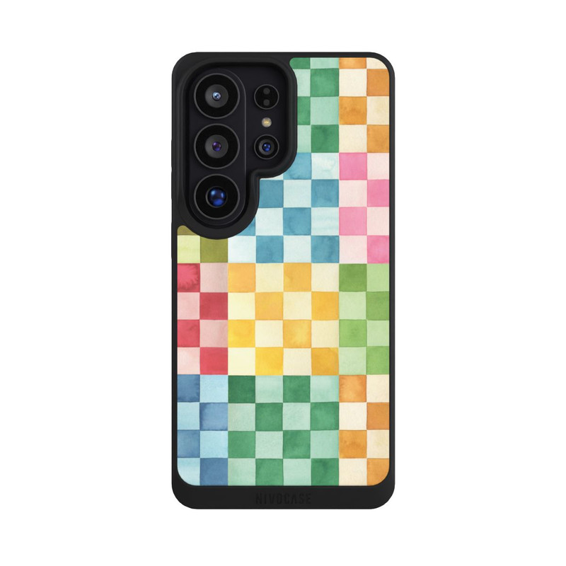 Galaxy S26 Ultra NIVOpure Checkerboard Watercolor Chess Geometric Red