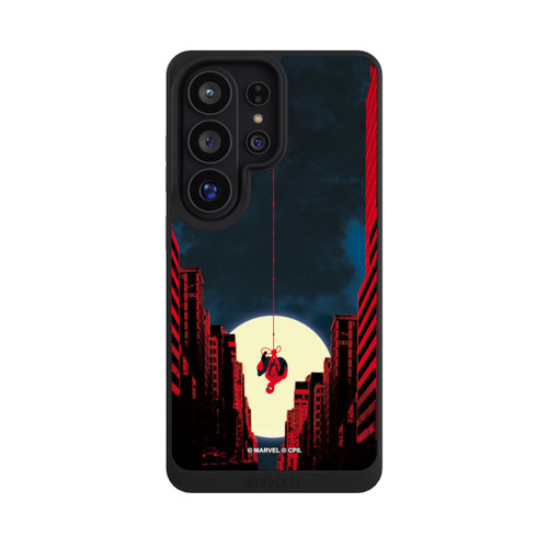 Samsung Galaxy S26 Ultra NIVOpure Spider-Man Marvel between Skyscrapers