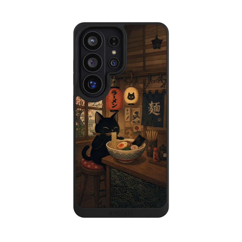 Galaxy S26 Ultra NIVOpure Ramen Bar mit schwarzer Katze mit KI