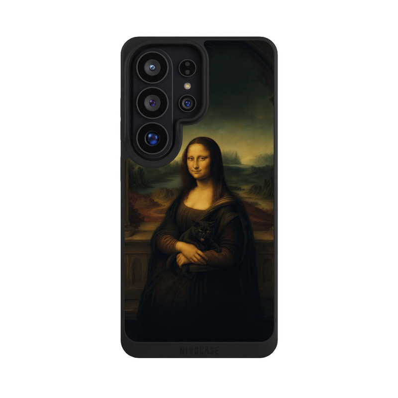 Galaxy S26 Ultra NIVOpure Mona Lisa by Leonardo da Vinci with black cat with AI