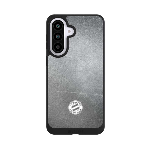 Samsung Galaxy A57 5G NIVOpure Klassisches FCB Logo Klein - Weiß auf Metalllook