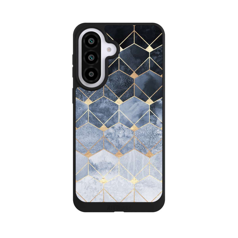 Galaxy A57 5G NIVOpure Impression Or Hexagones Bleus Et Diamants