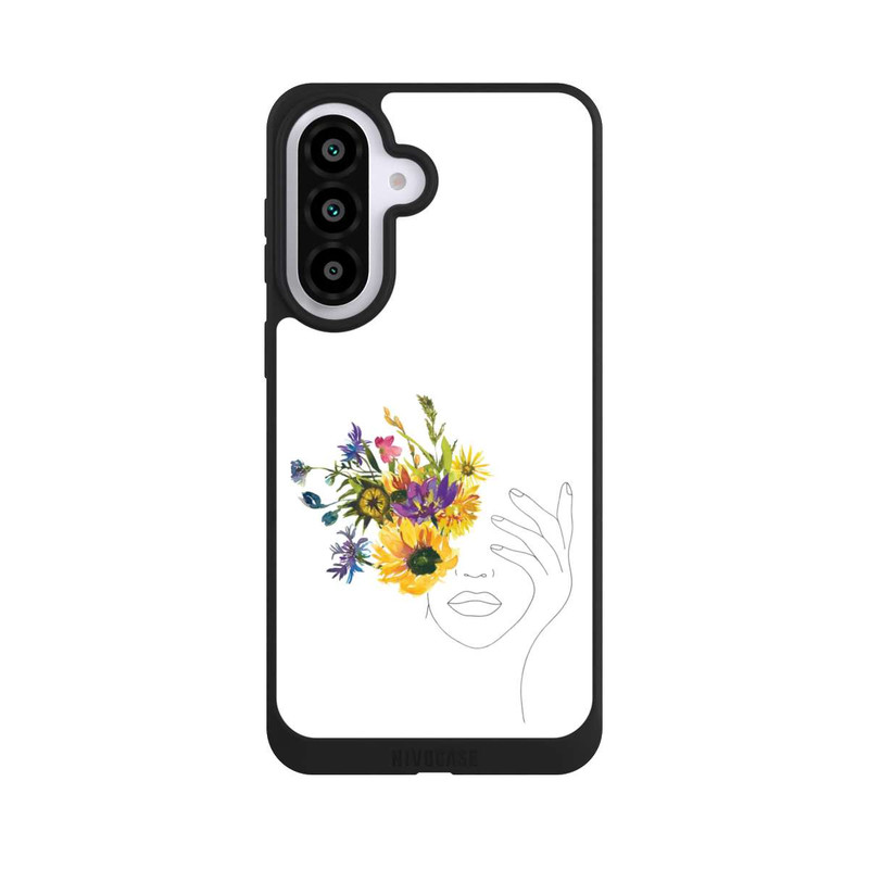Galaxy A57 5G NIVOpure Line Art Woman sunflowers